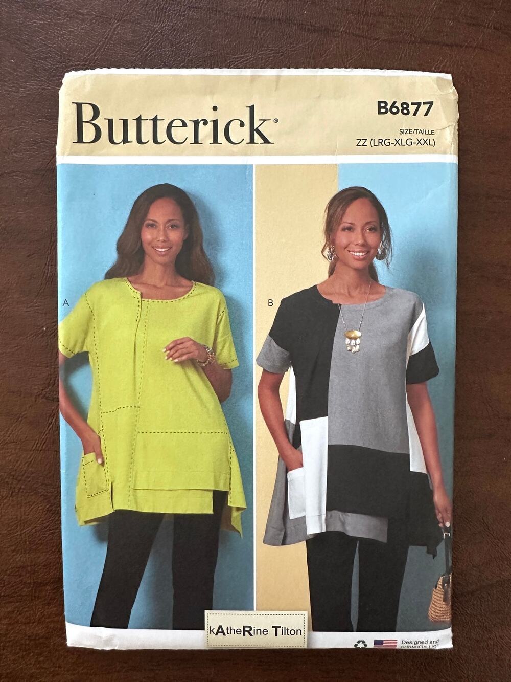 BUTTERICK B6877 Katherine Tilton Women’s Tunic Top Sewing Pattern L XL XXL